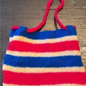 Striped Knit Tote Bag